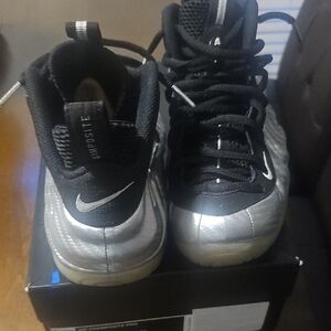 Nike Black and Silver Foamposite Sneakers
